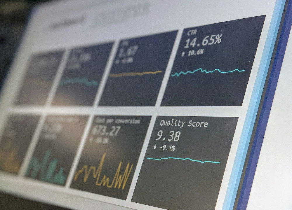 marketing analytics dashboard on laptop